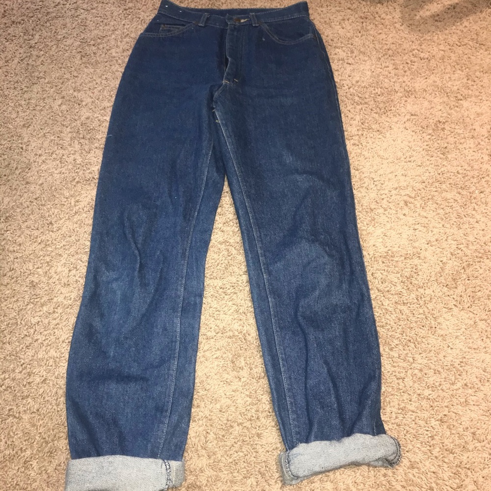 Vintage Lee High Waisted Dark-Wash Mom Jeans